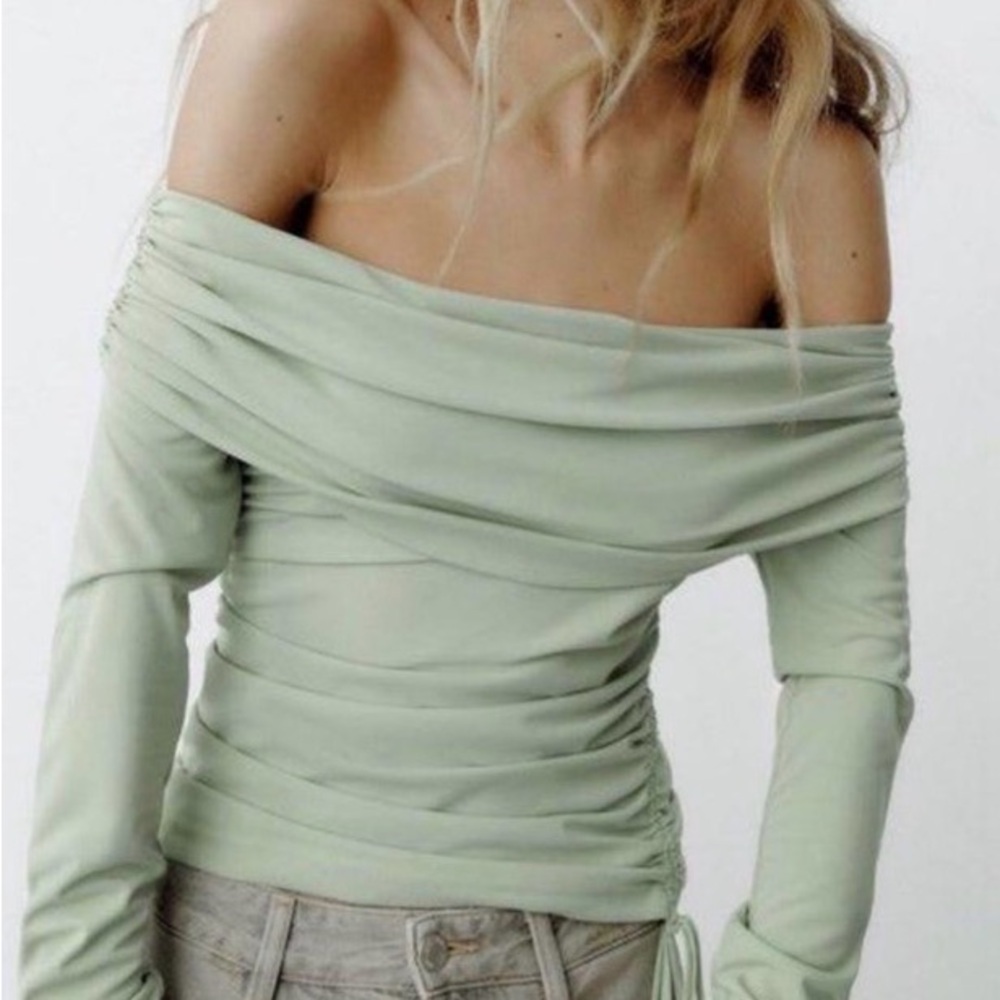 Zara Sage Green Blouse